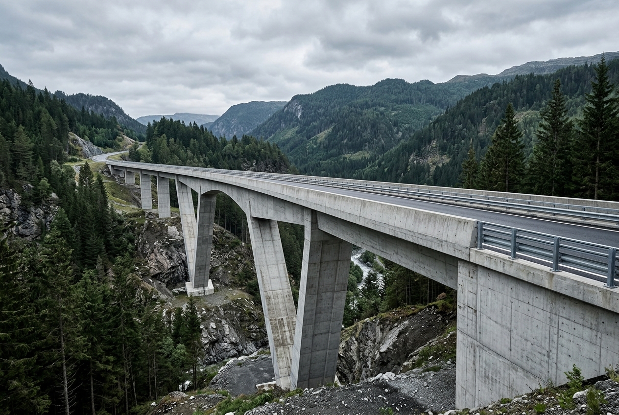 Dauerhafte Betoninfrastruktur mit langer rechnerischer Nutzungsdauer.
